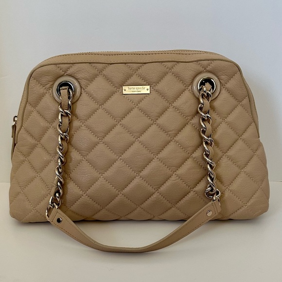 ✨Like New!! KATE SPADE Gold Coast Georgina Quilted Leather Cashew Handbag Purse - Picture 3 of 16